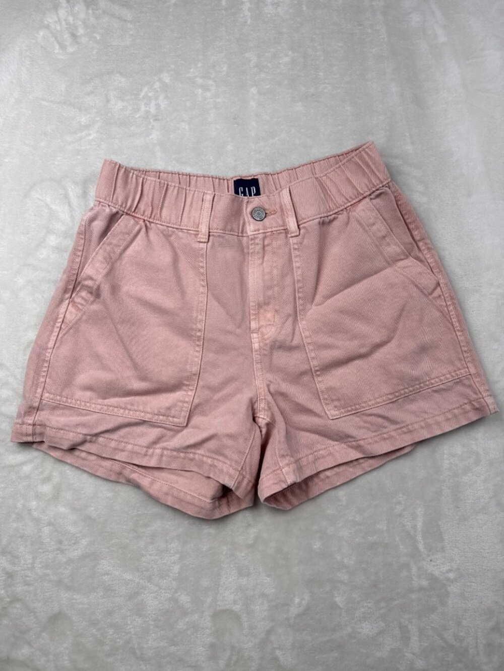 Gap Womens Pink Twill Elastic Waist Shorts S Casual Lightweight